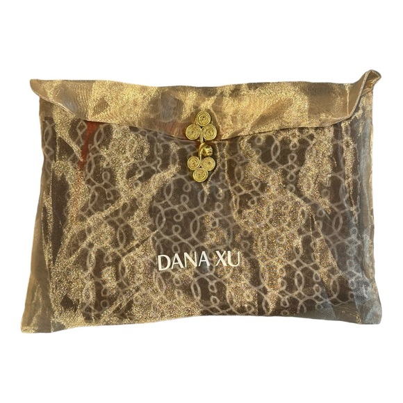 DANA XU 100% Silk Scarf Geometric Multi Color Design 95”x41.5” New XL - Picture 4 of 8